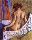 After the Bath, woman with a Towel by Edgar Degas